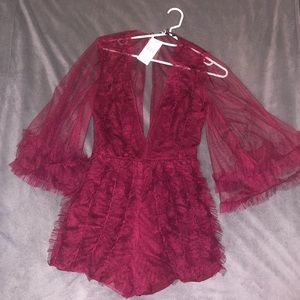 Dark Maroon Romper